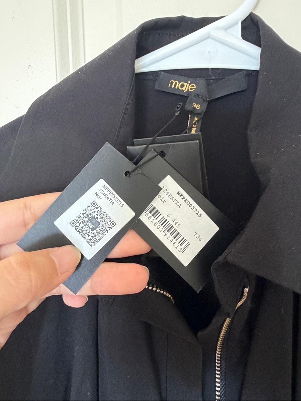 Maje Ratia shirt dress in black Sz 36 - Picture 7 of 9